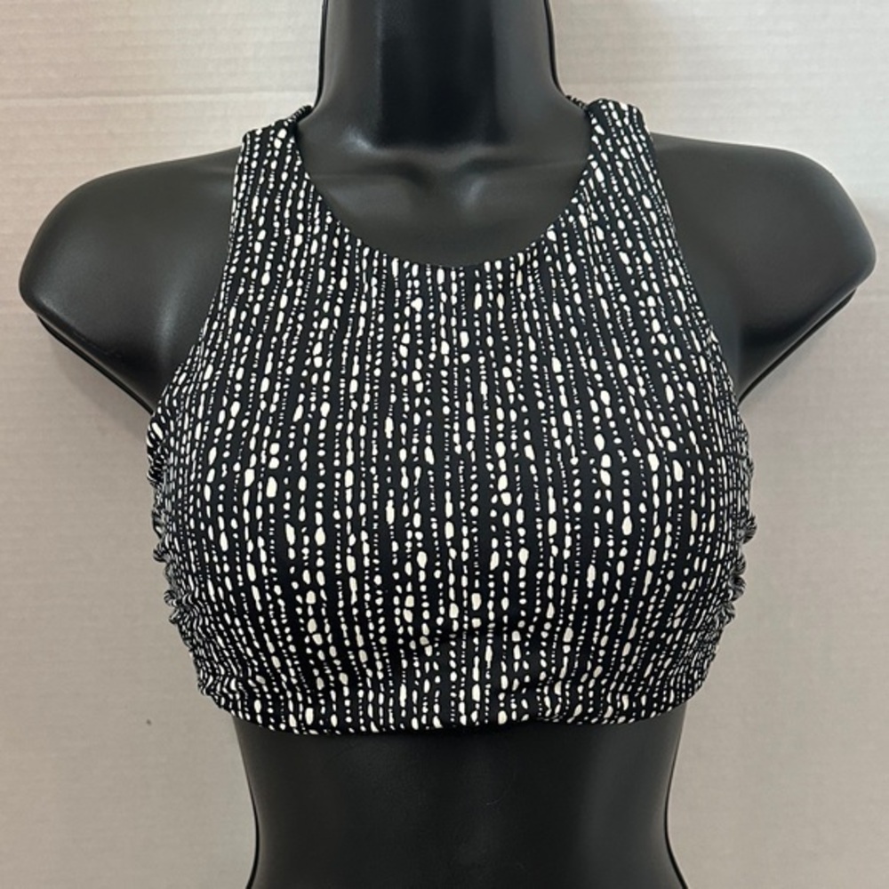 Athleta Maldives Black and White underwire bikini top BRA cup size 34 B/C